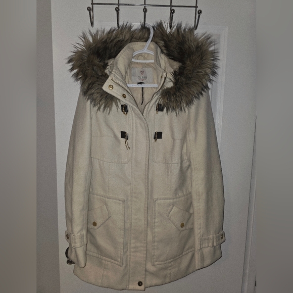 Guess Women's Tan Fur-Trimmed Jacket - Picture 3 of 3